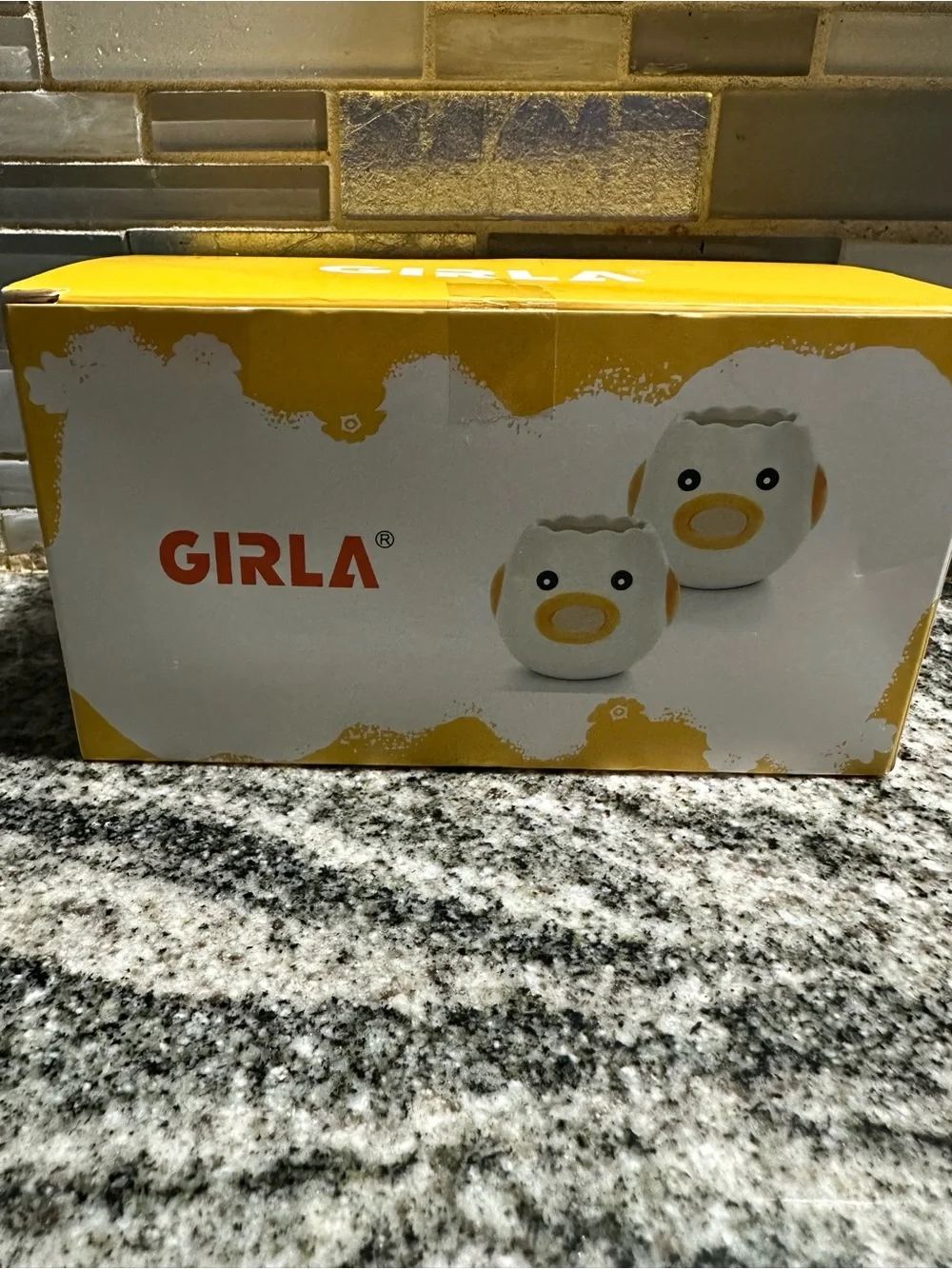 Girls egg separator Yellow and White as on box